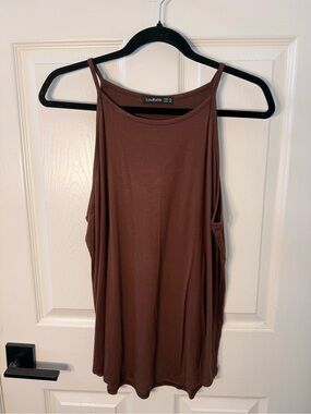 Lou & Keith High Neck Brown Tank Top